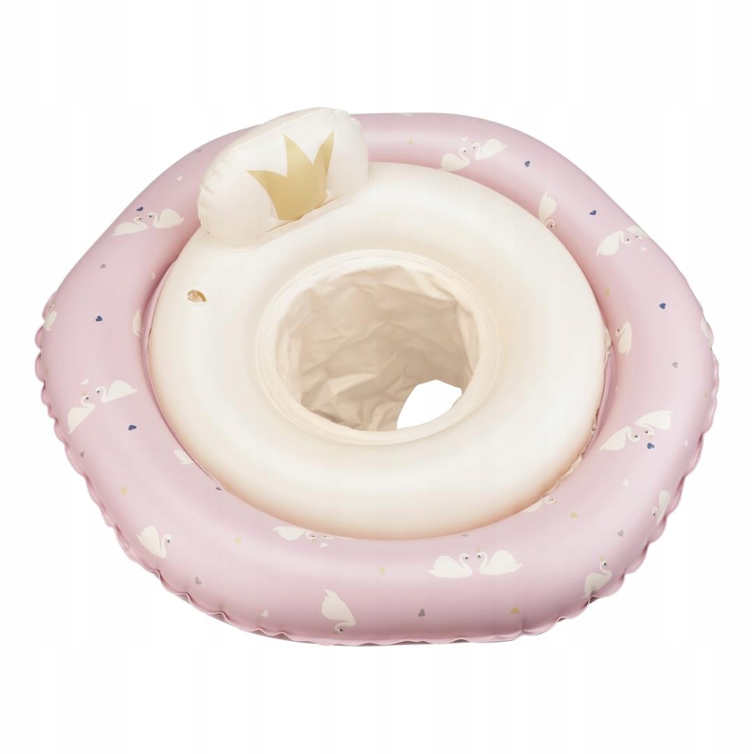 Plávací kruh so sedadlom Baby Rose Swan Vanilla Copenhagen