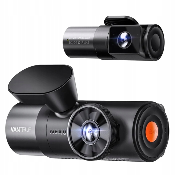Vantrue N5 4CH predný zadný interiér x2 360 stupňov