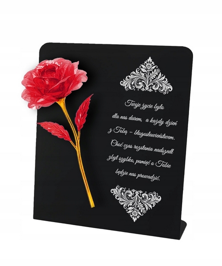 Elegantná PamätnáSocha "Večná Ruža" - Výška 22 cm za Deň Všetkých Svätých