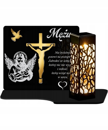 Veľký Solárny Pochodeň Premium XL 18 cm na Hrob so Zlatou Ozdobou