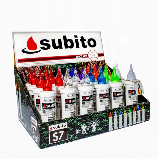 Elektrický Svietnik Subito s Až 1200 Hodinami Svetla, MIX Farieb, 24 ks