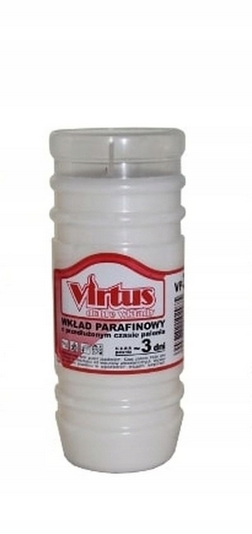 Parafínový vložka Virtus s dlhou dobou horenia, 10 ks