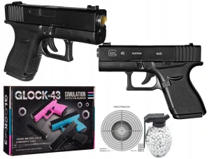 Detská zbraň - GLOCK 43 KOVOVÁ PIŠTOĽ 6 MM ASG GULE