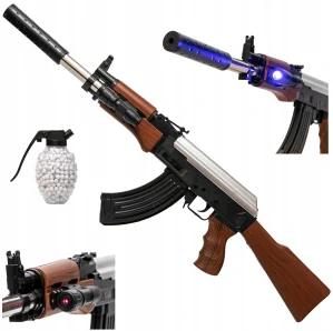 Detská pištoľ - PUŠKA AK47 BB ZBRAŇ S BATERKOU A LASEROM