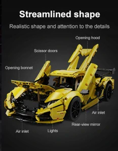 Stavebnica, slamky - Bloky CADA RC riadené športový automobil LP700 + LED