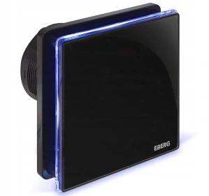 Kúpeľnový ventilátor - Kúpeľňový ventilátor EBERG EVO sklenený LED čierny