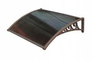 Vchodová strieška 150 × 80 cm, dymovohnedý polykarbonát