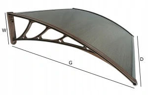 Strieška nad vchodové dvere - Strieška nad dvere zastrešenie 150x100 polykarbonát