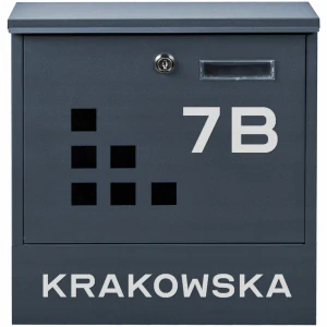 Poštová schránka - Anthracite Mail schránka na poštu + číslo domu