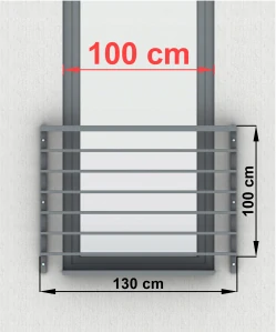 Zábradlie na schody - Francúzske externé zábradlie SB-13/2 pre okno 100 cm