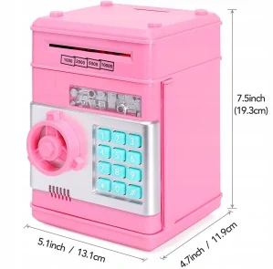 Pokladnička pre deti - SEJF Piggy Bank pre mince banky bankomaty + pin
