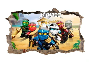 Nálepka na stenu LEGO NINJAGO 120 × 74 cm