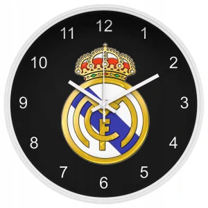 Tiché nástenné hodiny Real Madrid s futbalovým motívom, 25 cm
