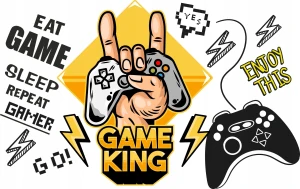 Destké samolepky - Nálepky na stenu hráčov Gamer Game Computer 50x100cm G G