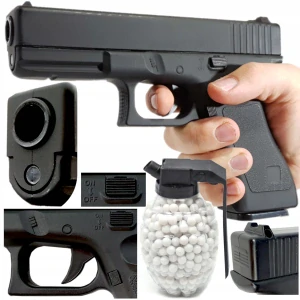 Detská pištoľ - Glock 17 Replika kovová pištoľ pre gule NAVY BLUE
