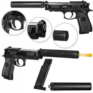 Detská puška - Replika kovovej pištole Beretta C19+Tlmič