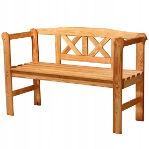 Záhradná drevená lavica s operadlom 119 cm