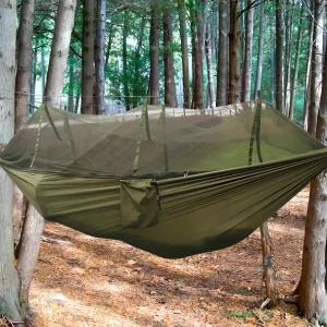 Hamak do záhrady - Hojdacia sieť bez tyče Retoo khaki 180 kg 260 x 140