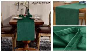 Obrus, behúň - HRUBÝ VELVET BEHAC NA STOLY 40x200 PEKNÝ ZAMATOVÝ OBRUS MÄKKÉ VELÚROVÉ FARBY