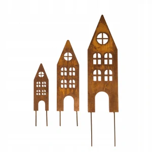 HOUSES TYČ PALICE RUST CORTEN EFEKT SADA 3 KUSOV