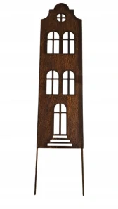 Veľký činžiak Chata Kovová záhradná dekorácia A-board Corten Effect
