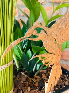 Záhradná dekorácia Hummingbird 2 Corten Rdza Industrial