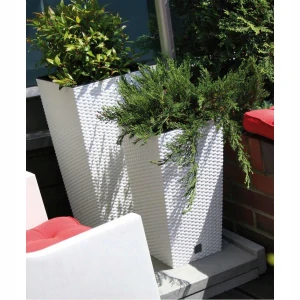 Kvetináč Prosperplast 17 cm x 17 x 32,5 cm, biely plast