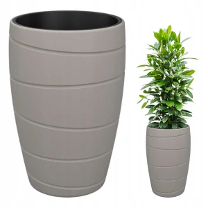 Kvetináč Gradno 40 cm x 40 x 59 cm priemer 40 cm plastové odtiene hnedej a béžovej