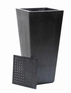 Kvetináč Multyhome 26 cm x 26 x 50 cm plastový odtieň sivej a striebornej