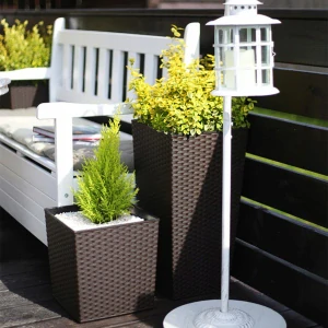 Kadax kvetináč 29 cm x 29 x 57 cm priemer 29 cm plastové odtiene hnedej a béžovej