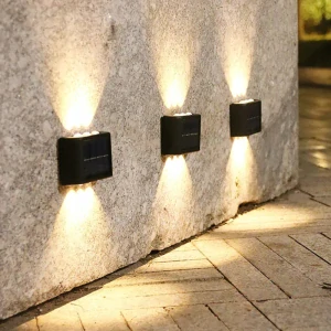 Solárna lampa, čierna, 6 cm, 2 ks.