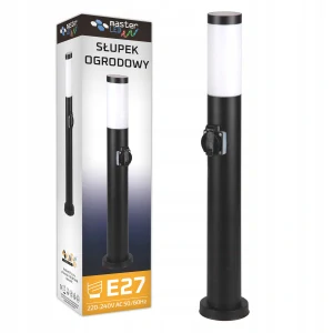 Okrúhly stĺp osvetlenia Masterled E27, 65 cm, čierny