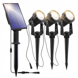 Solárna lampa LED-lux, čierna, 50,5 cm, 3 ks.