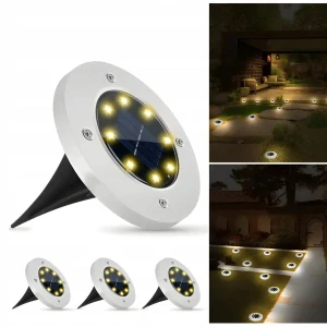 Solárna lampa, biela, 12 cm, 4 ks.