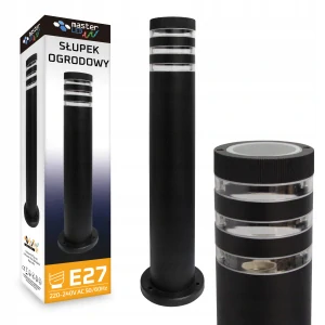 Okrúhly stĺp osvetlenia Masterled E27, 61 cm, čierny