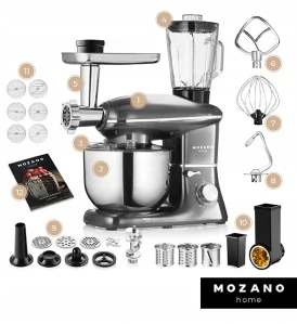Kuchynský robot Mozano Kitchen Assistent 2300 W strieborný/sivý