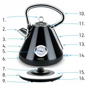 Yoer Crystal EK02BK rýchlovarná kanvica 3000 W 1,7 l čierna