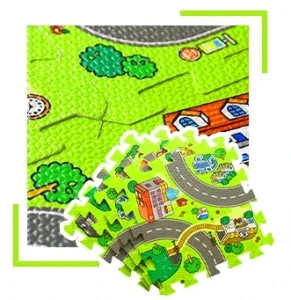 iKido EVA penové puzzle Mesto 2 roky + 18 prvkov 30 x 30 cm