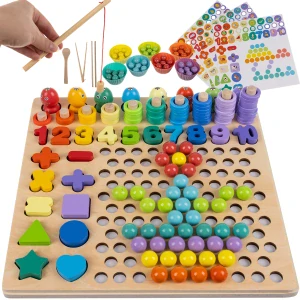 Drevené puzzle Kruzzel DU17252 s korálkami