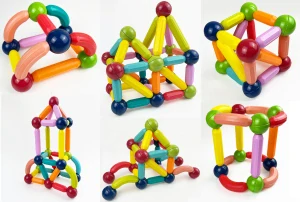 VEĽKÉ MAGNETICKÉ BLOKY MAGNETICKÉ TYČKY XXL 128 ks