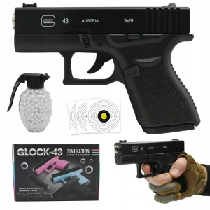 GLOCK KRÁTKA ZBRAŇ HRAČKA KOVOVÁ KOVOVÁ 6mm ASG 800 GULIČKY ZDARMA