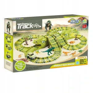 XXL Race Track Set Dinosaury Prekážky Autofigúrky Tehly 200El