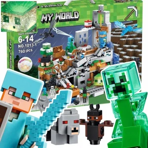 Minecraft BLOCKS MOUNTAIN CAVE VILLAGE 11 POSTAVIEK až 760 kusov LED
