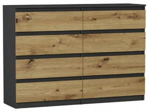Mobene Moderná komoda 120 x 40 x 98cm antracitová matná