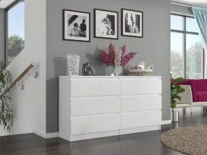 Mobene Moderná komoda 120 x 30 x 76cm matná biela