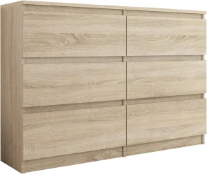 Mobene Moderná komoda 140 x 30 x 77cm, matný dub sonoma