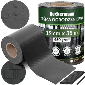 Páska na oplotenie Heckermann 19 cm x 35 m, tmavošedá