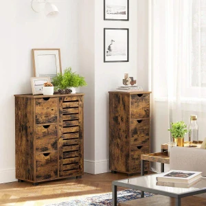 Šatníková skriňa Songmics Vasagle 60 x 80 x 30 cm odtiene hnedej zásuvky