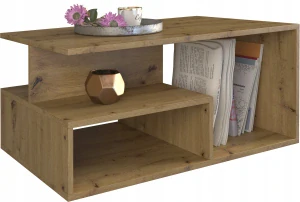 Konferenčný stolík Top E shop s policami, dub artisan, 90x51x43 cm