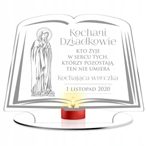 Stojan na sošky na hrob, náhrobný kameň VENOVANIE